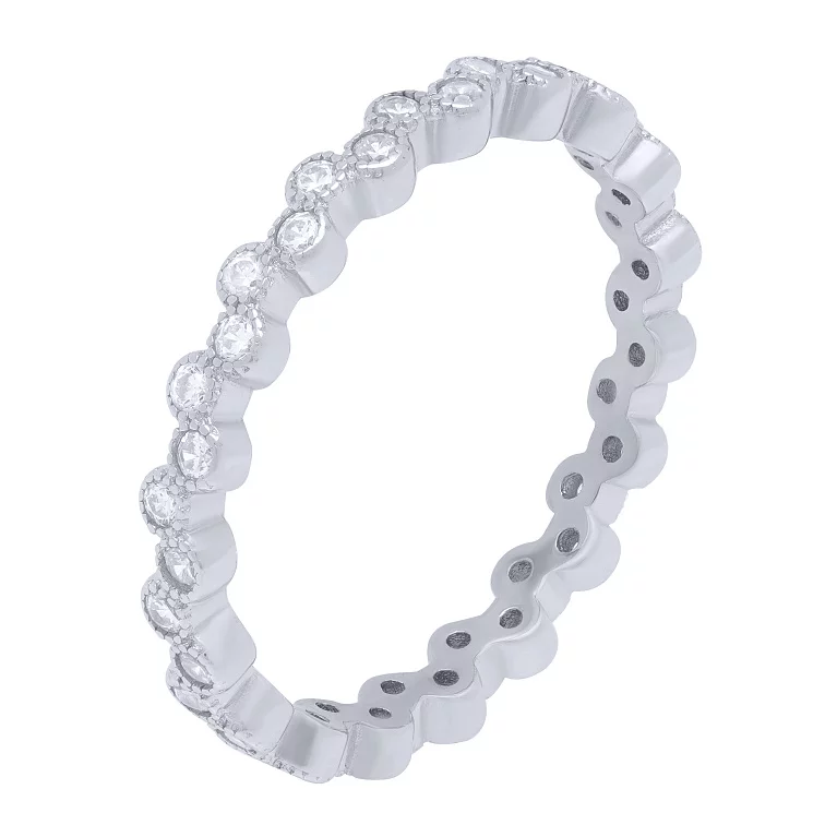 Тонкое серебряное кольцо с фианитами. Артикул 7501/К2Ф/1269: цена, отзывы, фото – купить в интернет-магазине AURUM